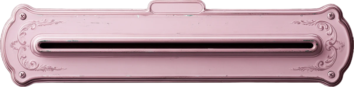 A pink enameled ticket slot